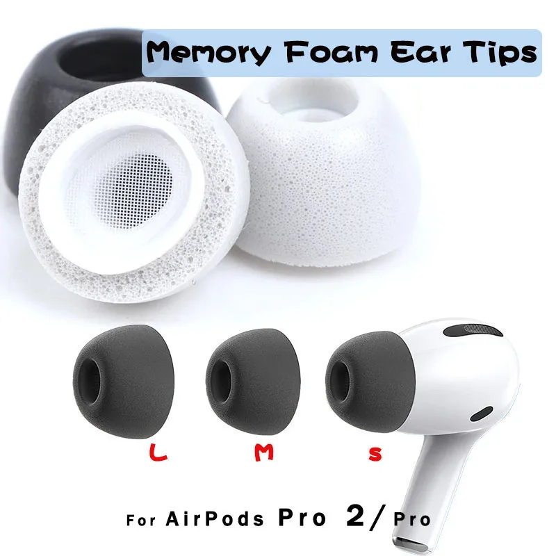 Memory Foam Ear Tips for AirPods Pro 1st 2nd Generation Anti