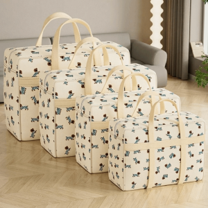 FORTUNESS Puppy Pattern Clothes Quilt Storage Bag Large Capacity Handheld Clothes Packing Bag Durable Moisture-Proof Clothes Organizer for Home