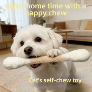 OUTOPEN Large Size Cat Grinding Biting Stick Bite Resistant Durable Giant Cotton Swabs Cat Toys Pet Chew Toys Cotton Swab Shaped Kitten Chew Sticks Indoor Boredom Training