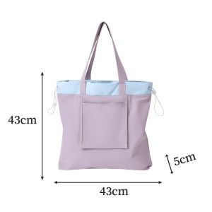 Foldable Candy Color Travel Tote Bag Nylon Drawstring Storage Handbag RH2504