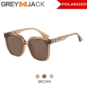 Grey Jack Kacamata Hitam Sunglasses Polarized Wanita Korea Style Oversized Model Luxury TR90 Anti Silau / Anti UV 400 New Model 58236
