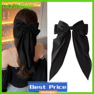 bashijian ปิ่นปักผมสีแดงสวยสง่ากิ๊บติดผมริบบิ้นขนาดใหญ่สำหรับผู้หญิงแฟชั่นเรียบง่ายผมซาตินหางม้ากิ๊บติดผมเด็กผู้หญิง
