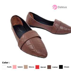 DALLEYA COLLECTION - Mauren Flat Shoes Balet Wanita Casual Polos Hitam Putih Moka