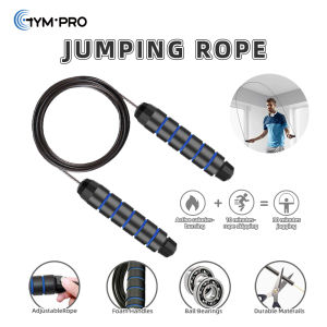 GYMPRO Professional Skipping Rope Tangle-Free With Ball Bearings Rapid Speed Jumping Jump Cable Speed Jump Rope Steel Wire Skipping Rope Exercise Adjustable Jumping Rope Fitness Workout Training Home Sport Equipment