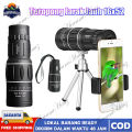 Teropong Monokular Focus Zoom Lens Telescope 16x52 / Teropong Jarak Jauh / Teropong Night Vision / Teropong Siang dan Malam - Black / Teropong Monokular Focus / Zoom Lens Adjustable Telescope / Teropong Monocular 16X52. 