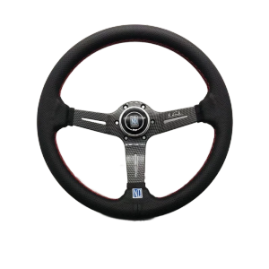 พวงมาลัยนาร์ดี้ Nardi (ก้านเคฟล่า) งานหนังนิ่ม กว้าง13.5นิ้ว ยก2.5 นิ้ว ใส่ได้กับรถทุกรุ่น