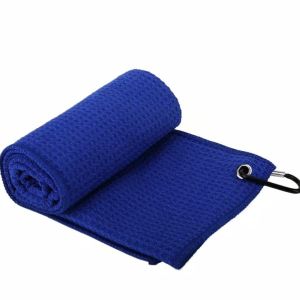 30x50cm Golf Towel With Hanging Hook Microfiber Fabric Golf Clubs Cleaning Towels Golf Accessories
