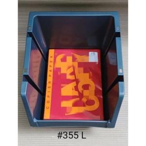 Plastic Stackable Bin L - #355 - 9.5 x 12.5 x 12 Boxes Storage Organizer Supplies Tools Medicine Hardware Grocery Pantry Toys Stockable/ Large