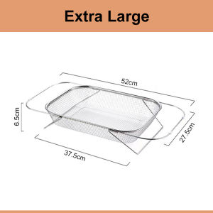 Borong365 Stainless Steel Extendable Basin Drainer Bakul Cuci Sayur Vegetable Fruit Strainer Basket Retractable Colander