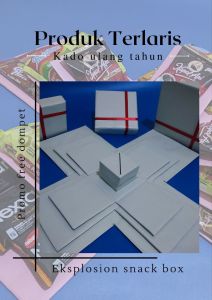 kotak kejutan  kotak snack kosong 3 tutup  3 kali bukaan kotak hadiah buat cewek kado untuk anak