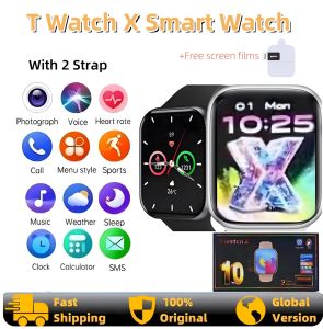 2024 T Watch X HD 2.2 inch Smart Watch Dynamic Island Answer Call Series10 Bluetooth Call With 2 Strap Blood Oxygen Monitoring Sport Fitness Tracker Custom Dial Men Women For Android Phone