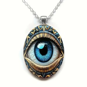 1 Wizards Eye Pendant Necklace - Chain with Glass Exquisite Gothic Design