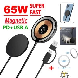 65W Magnetic Wireless Charger Mini Phone Charger Fast wireless charging Ultra Thin Safety Protection For Android / iPhone