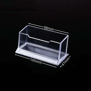 INVADER Thickened Business Card Holder Clear Acrylic Single Layer Card Display Box Durable Business Card Display Stand Office Supplies