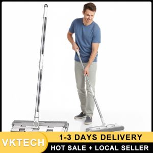 Flat Mop with Detachable Microfiber Pads for Easy Floor Cleaning in Home and Office Spaces