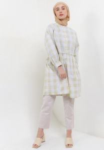 MFMW Indah Tunik Yellow Lime Motif Kotak