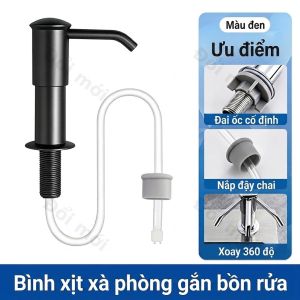 Vòi Nhấn Nước Rửa Chén Gắn Bồn Rửa Bát - Dây Dẫn Nối Dài 1m Nối Trực Tiếp Chậu Rửa Bát Xoay 360 Độ Cao Cấp Chống Gỉ - Đầu Bơm Nước Rửa Tay Tiện Lợi Tiết Kiệm Diện Tích Cho Nhà Bếp Gia Đình Sạch Sẽ Sang Trọng