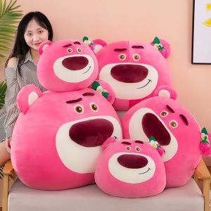 [Hàng sẵn] Gối Lười Hình Gấu Dâu Losto Gấu Bông Gấu Dâu Losto Cao Cấp Mềm Mịn Size To 40/60/80CM