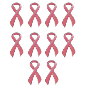10 pcs Hồng Ribbon pins ngực nhận thức về ung thư Ribbon trâm cài cho nhóm hỗ trợ và nhận thức về ung thư hoạt động
