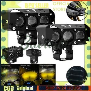 Durable 80W LED Light for Motorcycles – Dual Color White & Yellow Waterproof High-Intensity for Enhanced Visibility