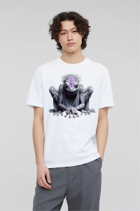 Kaos Pria Model Terkini Trending Motif 3D Bahan katun 24s Kodok Putih H0717