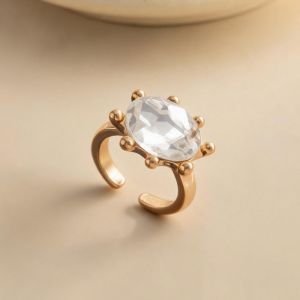 COVIEEZB Lấp lánh Nhẫn đính đá hình oval Nhiều màu sắc Có thể xếp chồng lên nhau Nhẫn Màu Sắc Ký Tượng Thời trang Không gây dị ứng Nhẫn đeo tay Dành cho phụ nữ