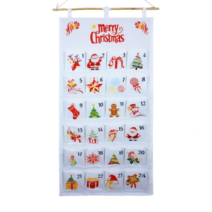 Christmas Decorative Storage Bag Wall Mounted Design Extra Capacity Fabric For Gifts Ornament Candy