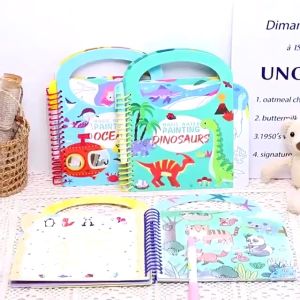 Childrens Magic Coloring Book Dinosaur Ocean Watercolor Painting Graffiti Water Coloring Album