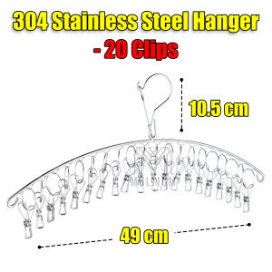 20365060 clipsainless steel hanger | clothes hanger | Heavy Duty Windproof Hanger| Drying Clothes hanger | Clip Hanger