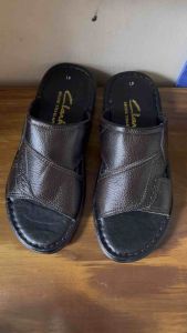 Dép nam da bò thật đế cao su kếp  có khâu quai