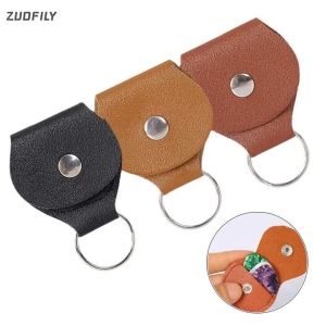 PU Guitar Pick Storage Bag Keychain Plectrum Holder for Acoustic Electric Guitar Accessories