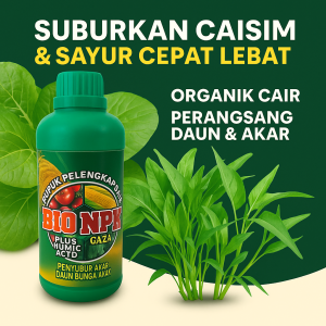 Pupuk BIO NPK GAZA – Suburkan Caisim & Sayur Cepat Lebat | Organik Cair Perangsang Daun & Akar