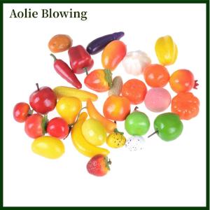 Aolie 10pcs Mini Simulation Fruits Vegetables Kitchen Toys Kid Pretend Play Toys