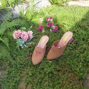 sandal wanita rajut inpoor hak kaca.zulpa