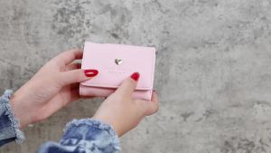 2020 New Womens Short Wallet Student Ladies Simple Buckle Coin Slot Card Holder Multifunctional Leather Wallet Fresh Style [ Free Shipping ]