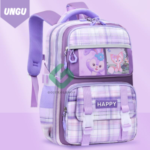 Tas Ransel Sekolah Anak SD SMP SMA Model Pelangi Free Gantungan