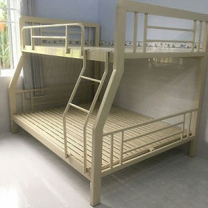 Giường sắt Tầng Trên 1m4 Dưới 1m6 Dài 2m sắt 4x8 Màu Kem cao cấp free vận chuyển TP.HCM