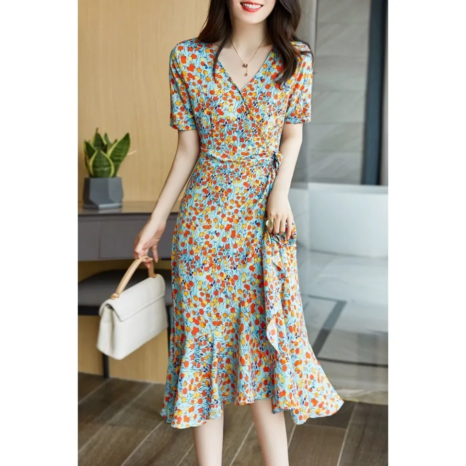 BOUND （in stock）S-3XL Floral Korean Casual V-neck Skirt Short