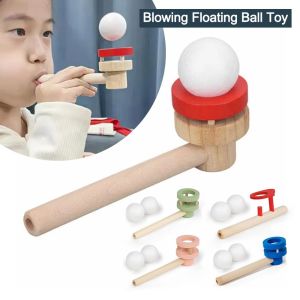 YYLINGX ของเล่นทางปัญญา ลูกบอลเป่าลมแบบแขวน ทางการศึกษา ไม้ เกมพ่อแม่และลูกสำหรับเด็ก สร้างสรรค์ ลูกบอลเป่าลมลอยน้ำ สำหรับการฝึกความจุปอด