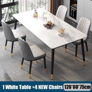 Luxury Solid Wood Dining Table Set With Chair 4/6 Seaters Kitchen Living Room Restaurant Nordic Table Set Dinning Table