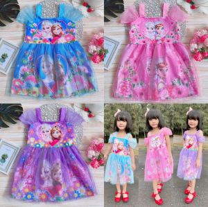 2-8ขวบ ชุดเอลซ่า แต่งมุ้ง สกรีนกระโปรง ชุดกระโปรงเด็ก เดรสเด็กผู้หญิง เสื้อผ้าเด็กผู้หญิง เสื้อผ้าเด็กผญ ชุดเด็กผญ เดรสเอลซ่า [289]
