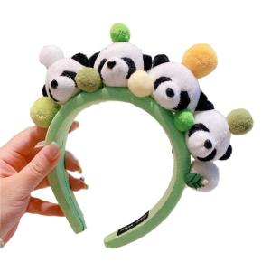 Sweet Halloween Live Broadcast Hairband Women Students Photoshoot Hairband Stuffed Panda Shape Cosplay Headbands