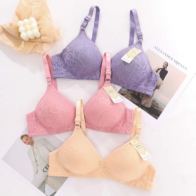 Bra Motif Love Ukuran Besar Busa Tipis Tanpa Kawat Bh Import High Quality