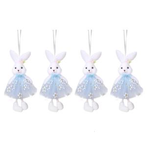 4Pcs Pack Dress Holiday Bunnies Ornaments Colorful Hanging Decorations for Holiday Parties and Celebration