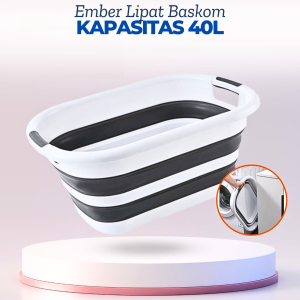 BERGARANSI MIHOME Baskom Ember Lipat portable 40 liter besar Laundry Bucket Collapsible FB4610