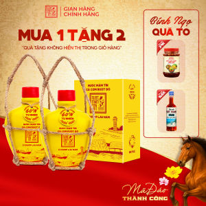 [Tặng Kiết Thành và Sốt muối chấm] COMBO 02 BÌNH GỐM CAO CẤP 60 ĐẠM 250ml Nước mắm Tĩn Cá Cơm Ruột Đỏ độ đạm 60N bình gốm 250ml rin nguyên chất truyền thống sạch không chất bảo quản