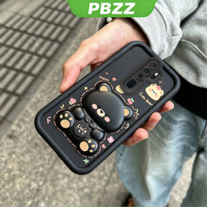 PBZZ Case for OPPO A5 2020 a9 2020 phone casing Softcase Silicone shockproof Cover new design aesthetic with holder 360 ° rotate cute Bear for men JTXX3