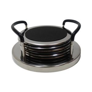 XYAX 6PCS/SET Tối giản Tấm lót ly bằng thép không gỉ Vòng tròn Chống thấm nước Tấm lót ly Hiện đại Đậm đặc Tấm lót ly chống trượt Bàn ăn