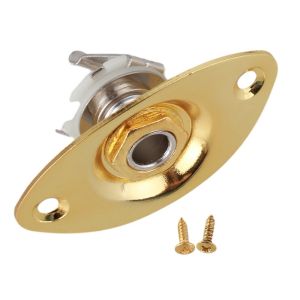 Electric Bass Guitar Jack Socket Electric Guitar Output Jack Plate Oval Jack Socket Cover Plate Guitar Bass Accessories