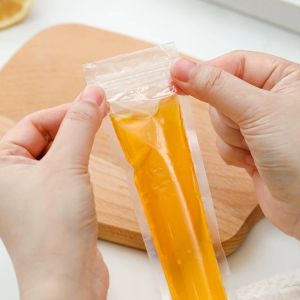 Kawaii Box ice cube maker ice mold ice cube tray 100pcs Food Grade Disposable Transparent Ice Lolly Bag Self Seal Leak-Proof Ice Cube Mold Fruit Smoothies Homemade Ice Bags Cool Summer
